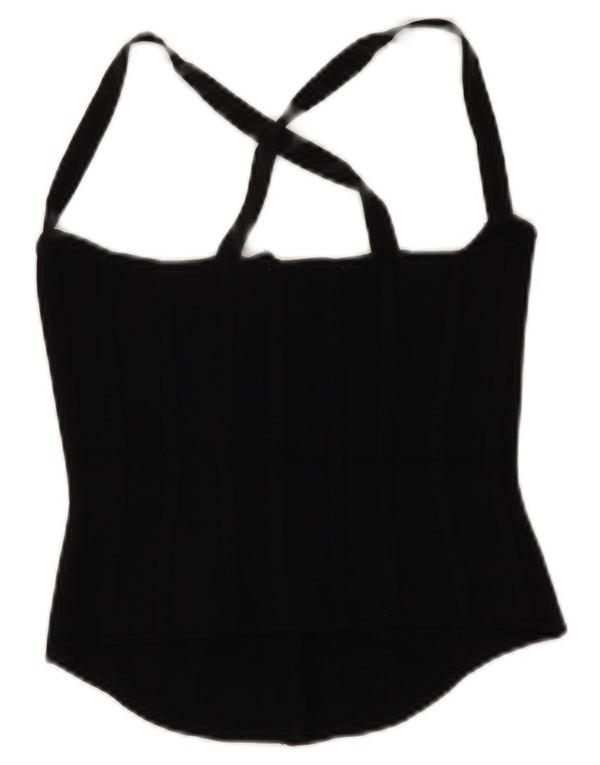 Crop Top pentru femei Zara UK 8 Small Black Viscose