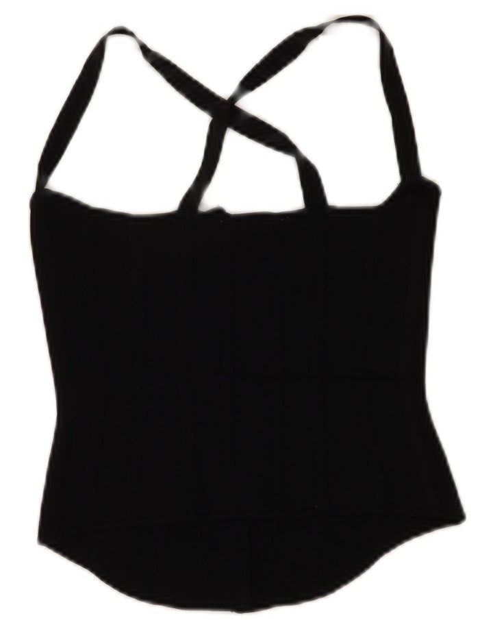 Crop Top pentru femei Zara UK 8 Small Black Viscose