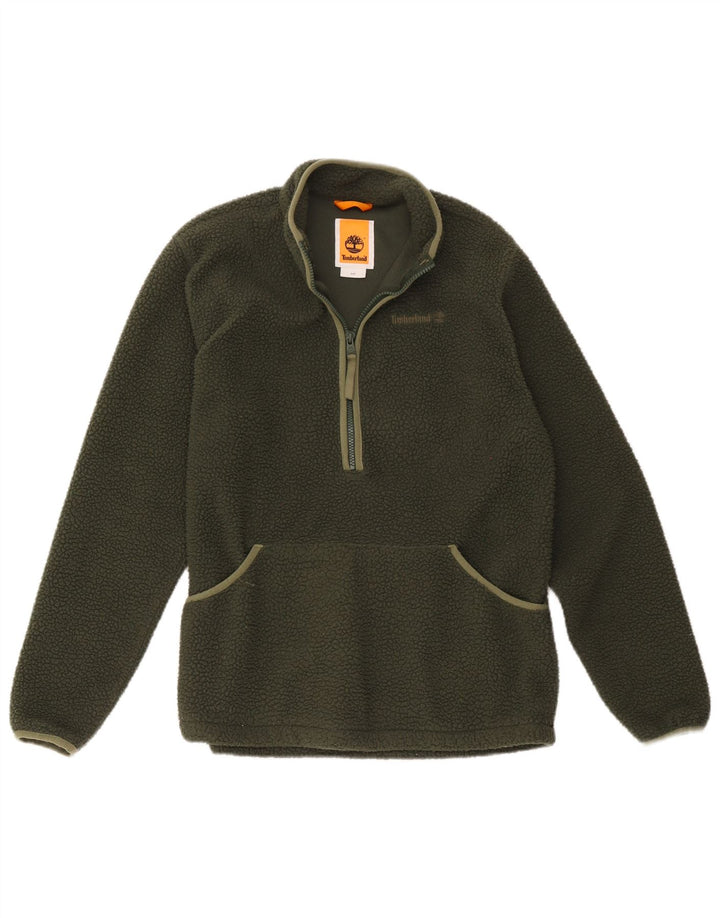 Jumper Timberland pentru bărbați, cu fermoar și gât, poliester verde mic