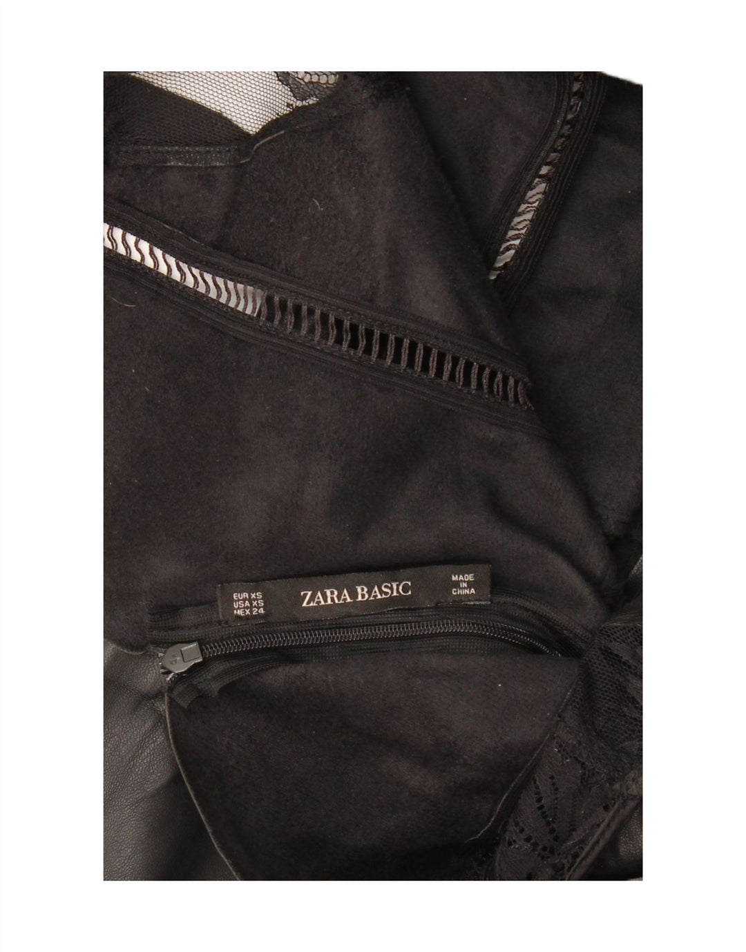 Rochie din piele fără mâneci ZARA UK 4 XS Negru