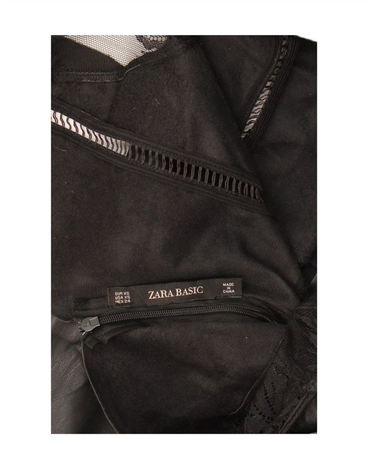 Rochie din piele fără mâneci ZARA UK 4 XS Negru