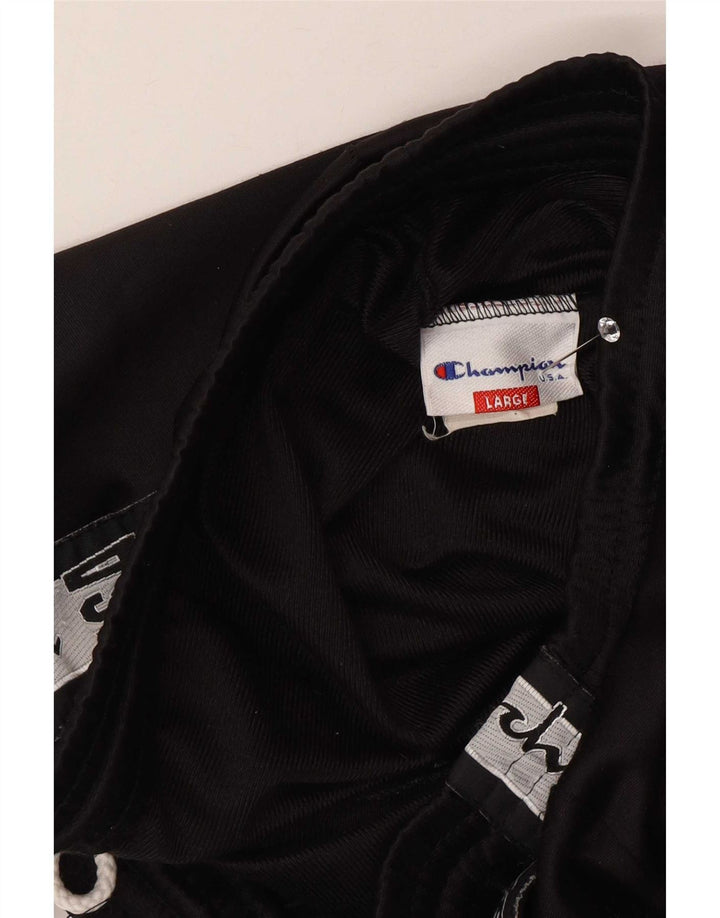 Pantaloni de trening grafic pentru bărbați Champion, mari, negru, poliester color bloc