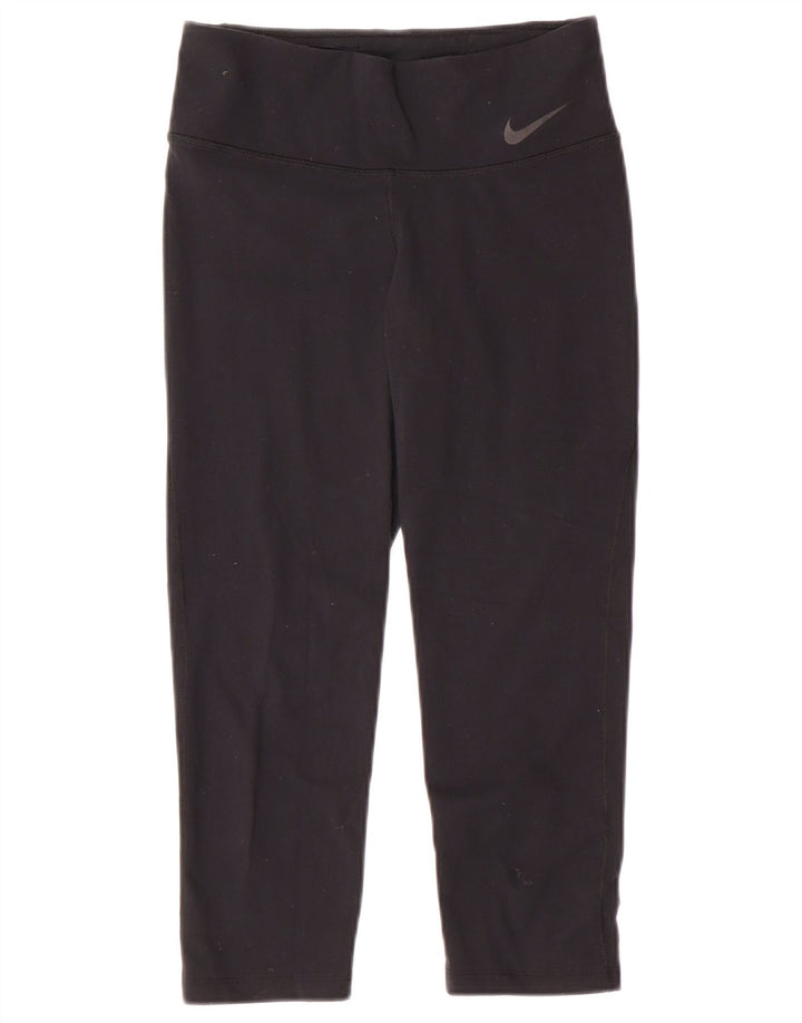Leggings NIKE Dri Fit Capri pentru femei UK 8 Small Nylon negru