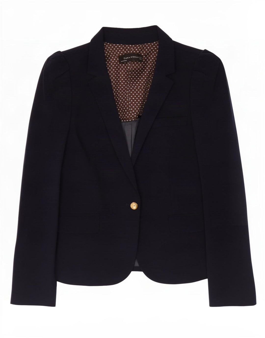 Blazer pentru femei Zara cu 1 nasture UK 12 Medium Bleumarin