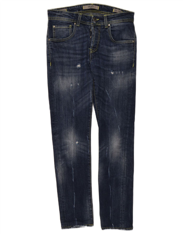 Blugi slim pentru bărbați Liu Jo Distressed W32 L29 Bleumarin