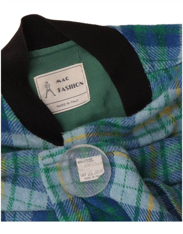 Cămașă de flanel pentru bărbați Mac Fashion, lână cu carouri albastre medii