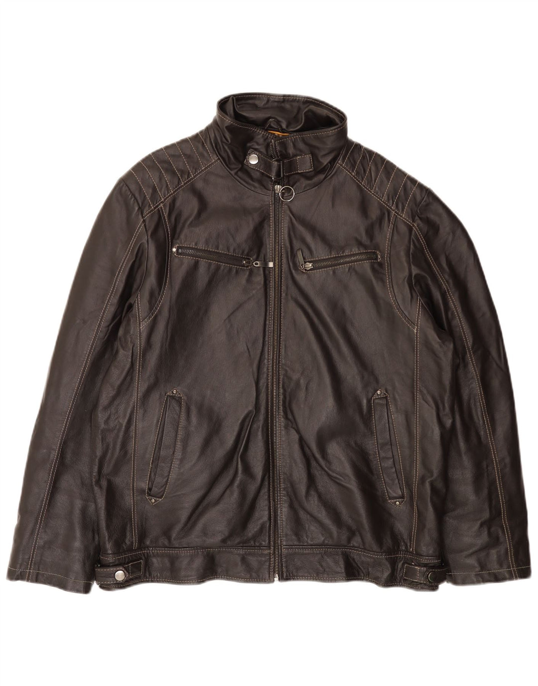 Jachetă din piele pentru bărbați KARTEL UK 38 din piele maro medie