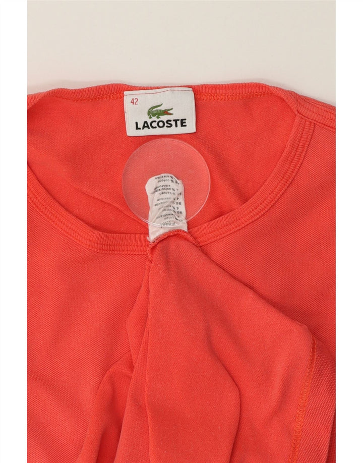 LACOSTE Womens Crop T-Shirt Top Size 42 Large Red Cotton Vintage Lacoste and Second-Hand Lacoste from Messina Hembry 