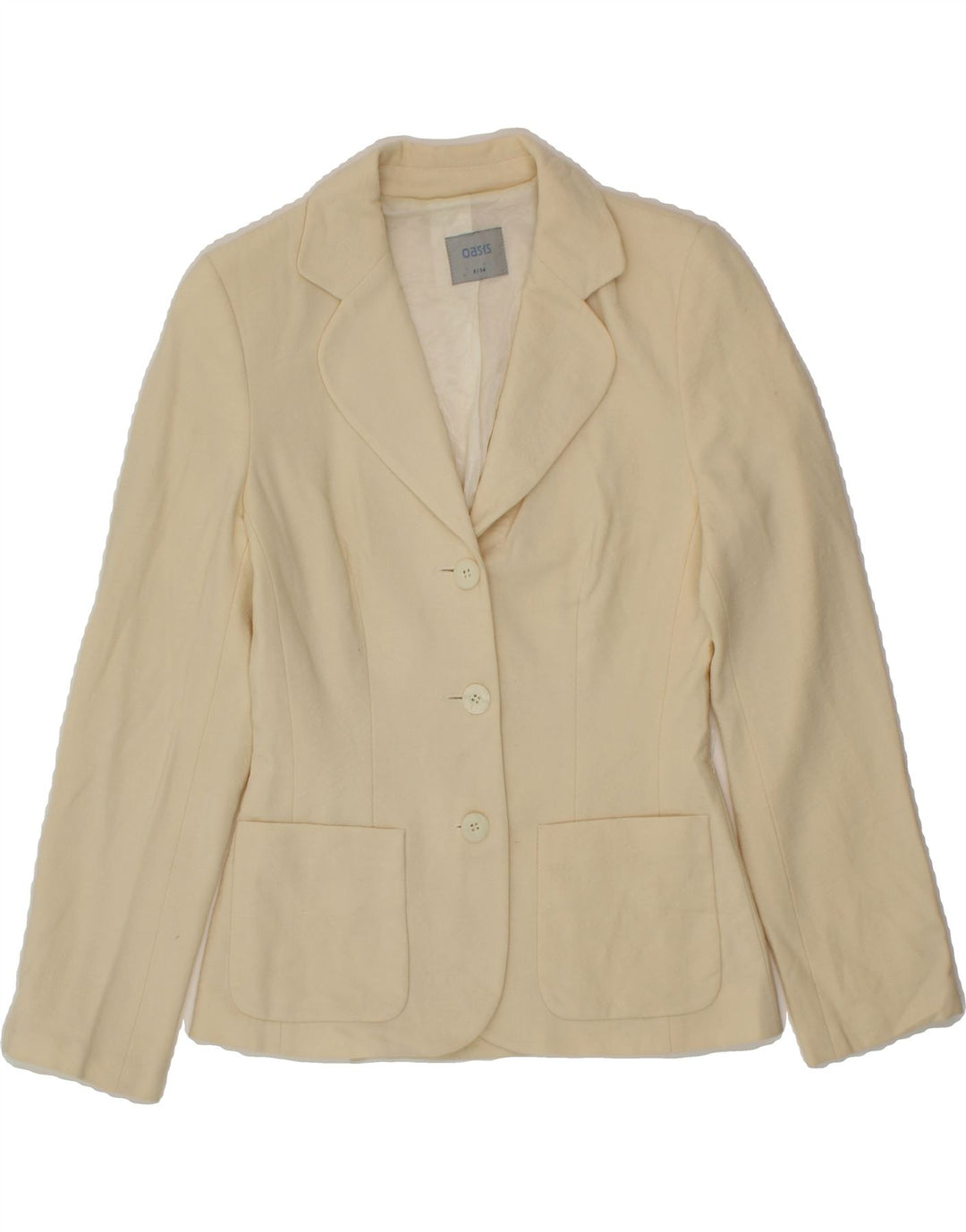 OASIS Womens 3 Button Blazer Jacket UK 8 Small Yellow Wool Vintage Oasis and Second-Hand Oasis from Messina Hembry 