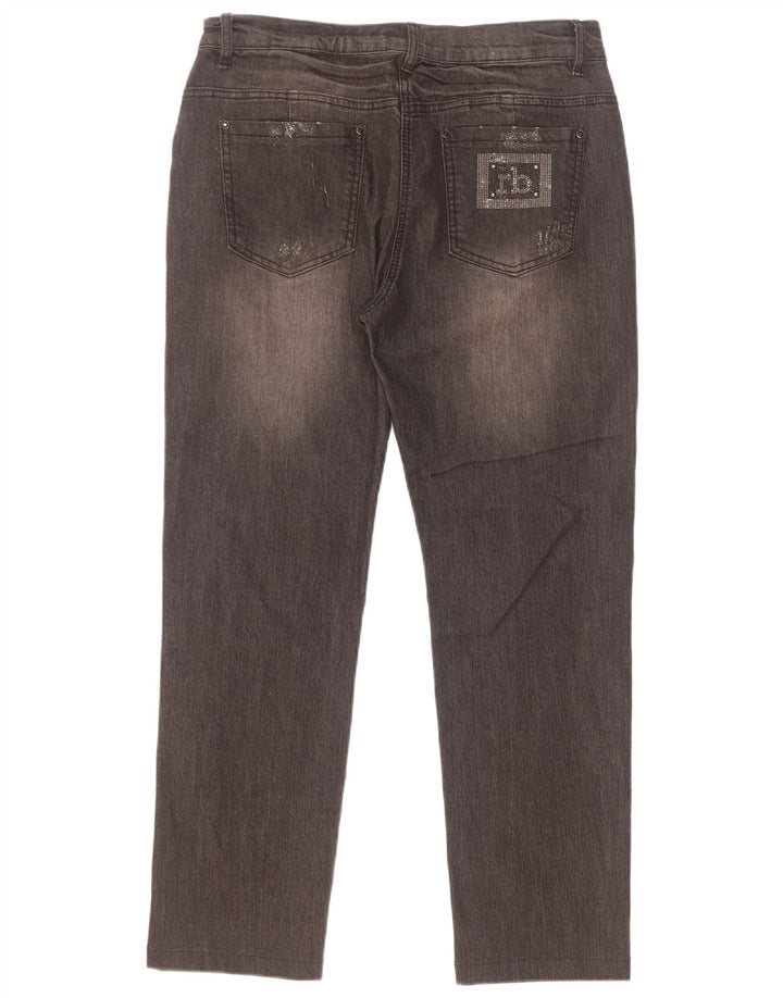 Blugi drepti pentru femei Roccobarocco W32 L28 bumbac negru
