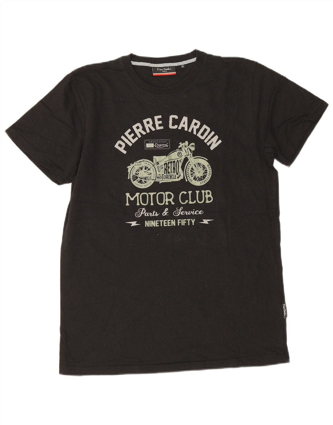 Tricou grafic pentru bărbați Pierre Cardin Top mediu negru bumbac