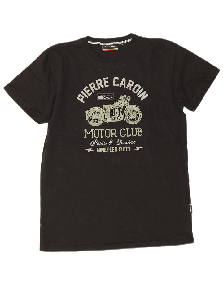 Tricou grafic pentru bărbați Pierre Cardin Top mediu negru bumbac