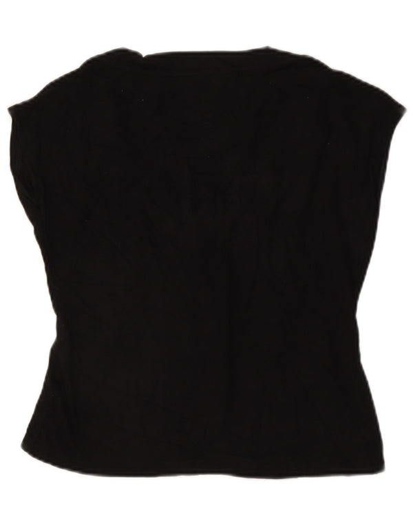 Bluză Crop Top Femei SASHA UK 12 Medium Black Viscose