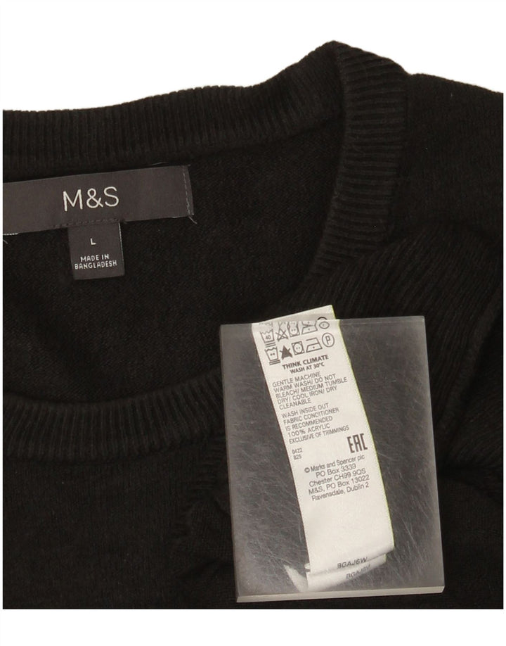 Pulover pentru bărbați Marks & Spencer cu gât roșu, mare, negru, acrilic