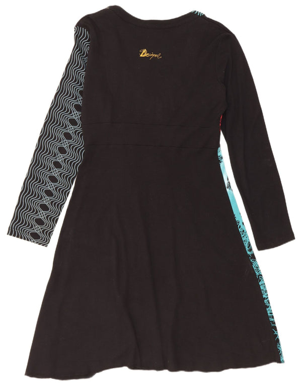 Rochie A-Line cu mânecă lungă pentru femei Desigual UK 18 XL, negru, mozaic