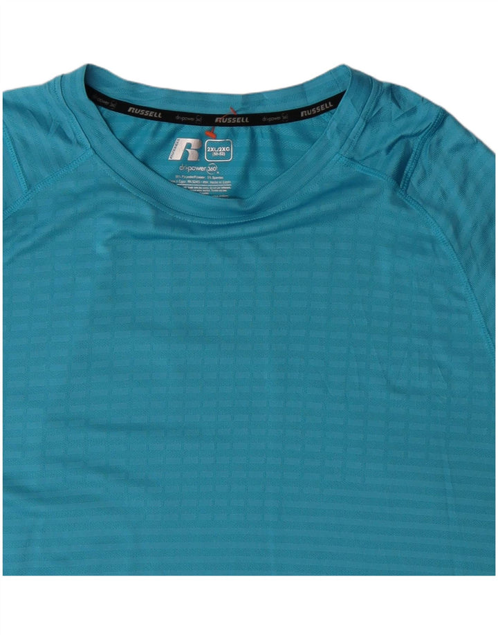 RUSSELL ATHLETIC Tricou pentru bărbați Top 2XL poliester cu dungi albastre
