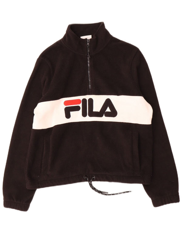 Pulover supradimensionat pentru femei Fila Graphic Fleece UK 8 Small Black Colorblock