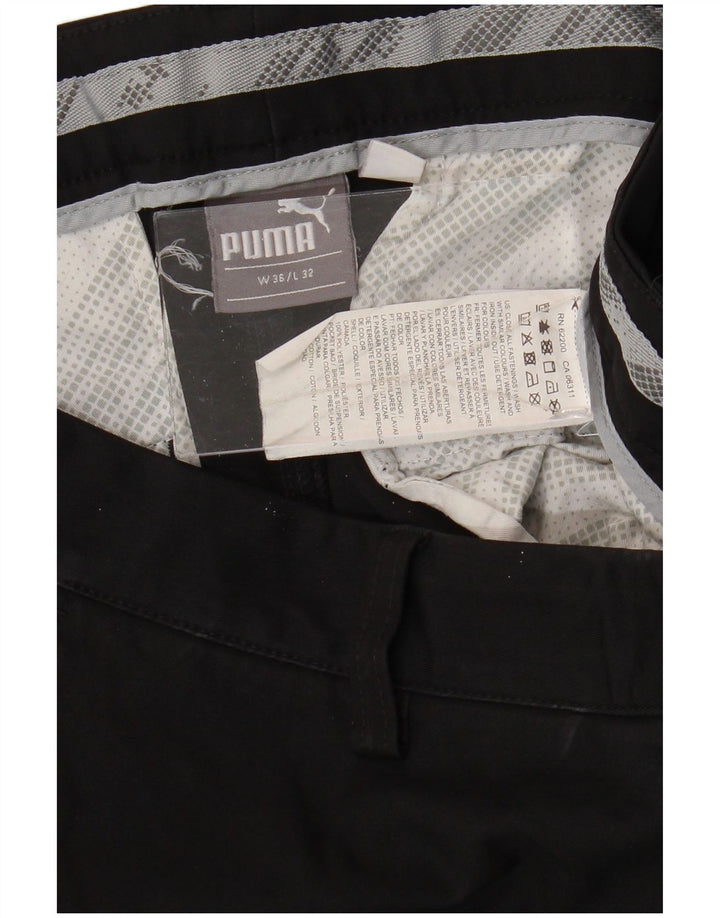 Pantaloni chino slim PUMA pentru bărbați W36 L32 poliester negru