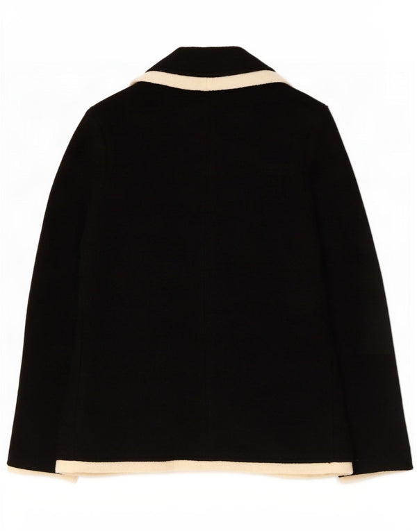 Jachetă pentru femei Zara, tricot cu 2 nasturi, UK 14, lână mare, neagră
