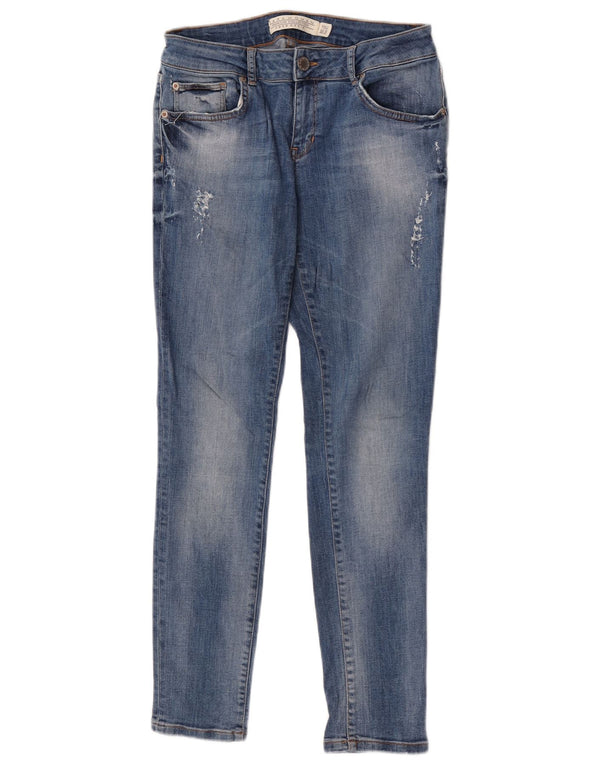 Blugi skinny distressed pentru femei Zara EU 42 Large W32 L30 Blue Bumbac