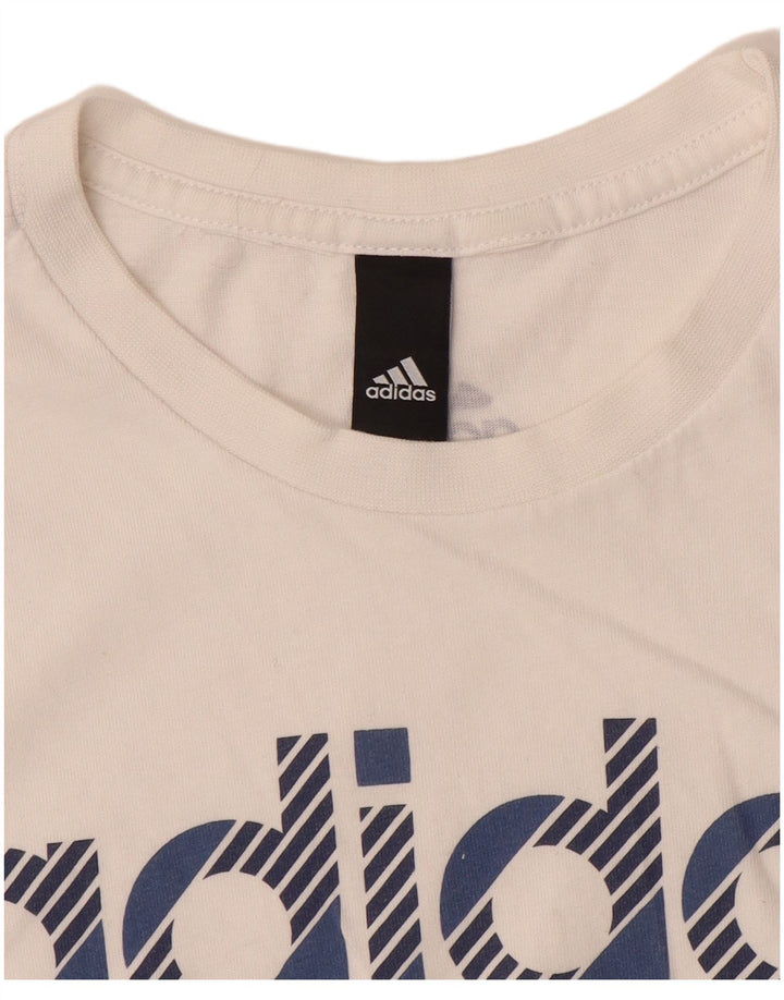 Tricou grafic Adidas pentru băieți Top 13-14 ani alb