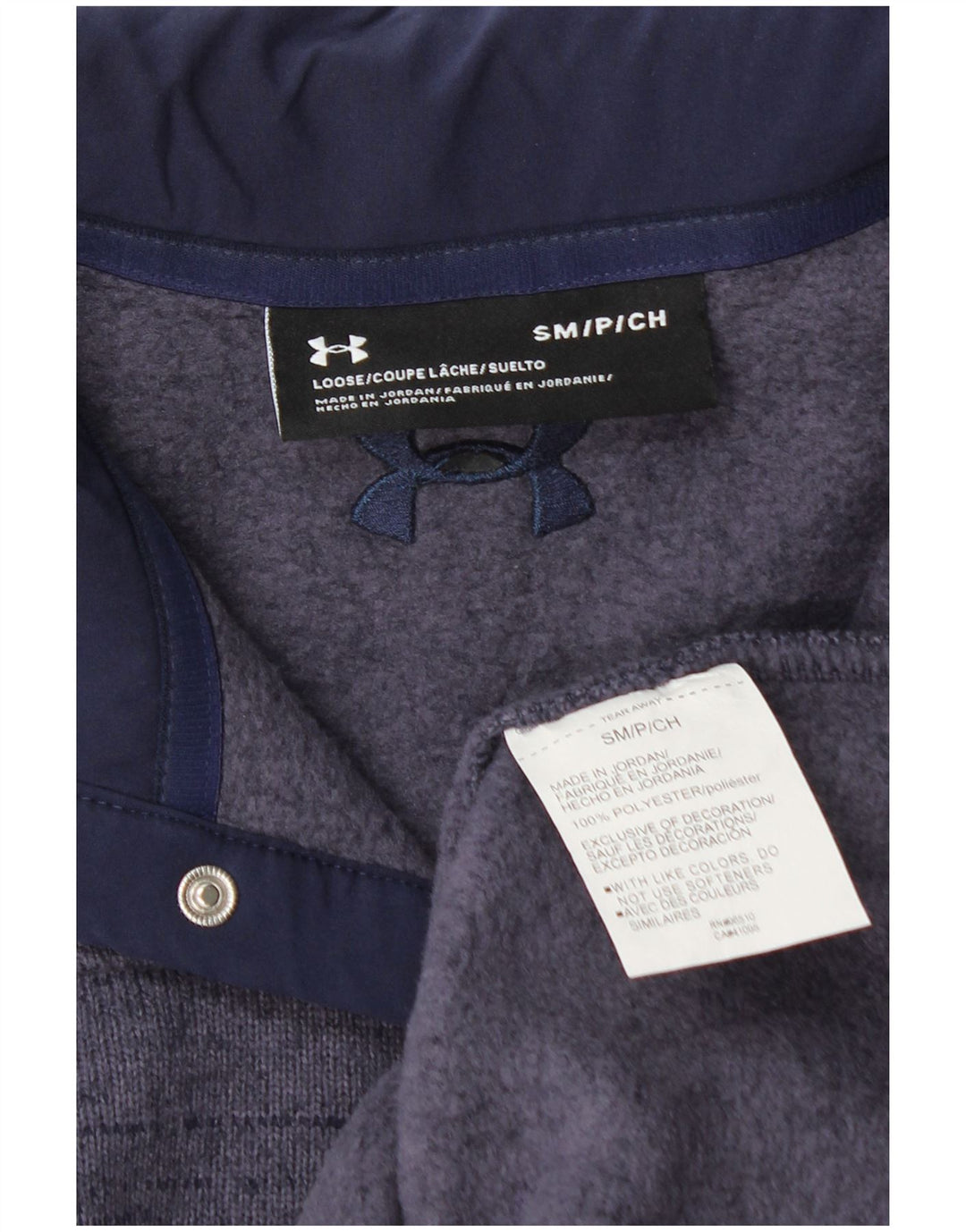 Pulover Under Armour pentru bărbați, cu gât cu nasturi, poliester mic violet