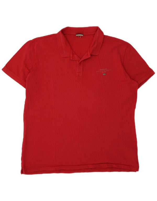 Tricou polo pentru bărbați Napapijri 3XL bumbac roșu