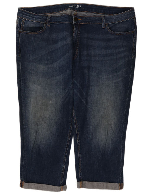 Marks & Spencer Womens Capri Jeans UK 20 2XL W44 L21 Blue Cotton