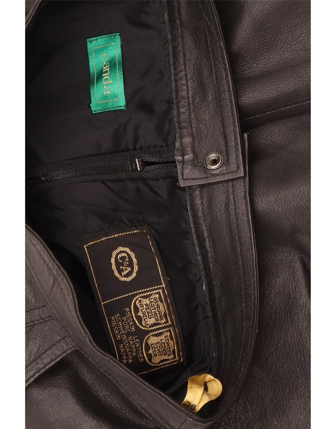 Fusta de piele pentru femei CANDA IT 36 XS W24 piele neagra