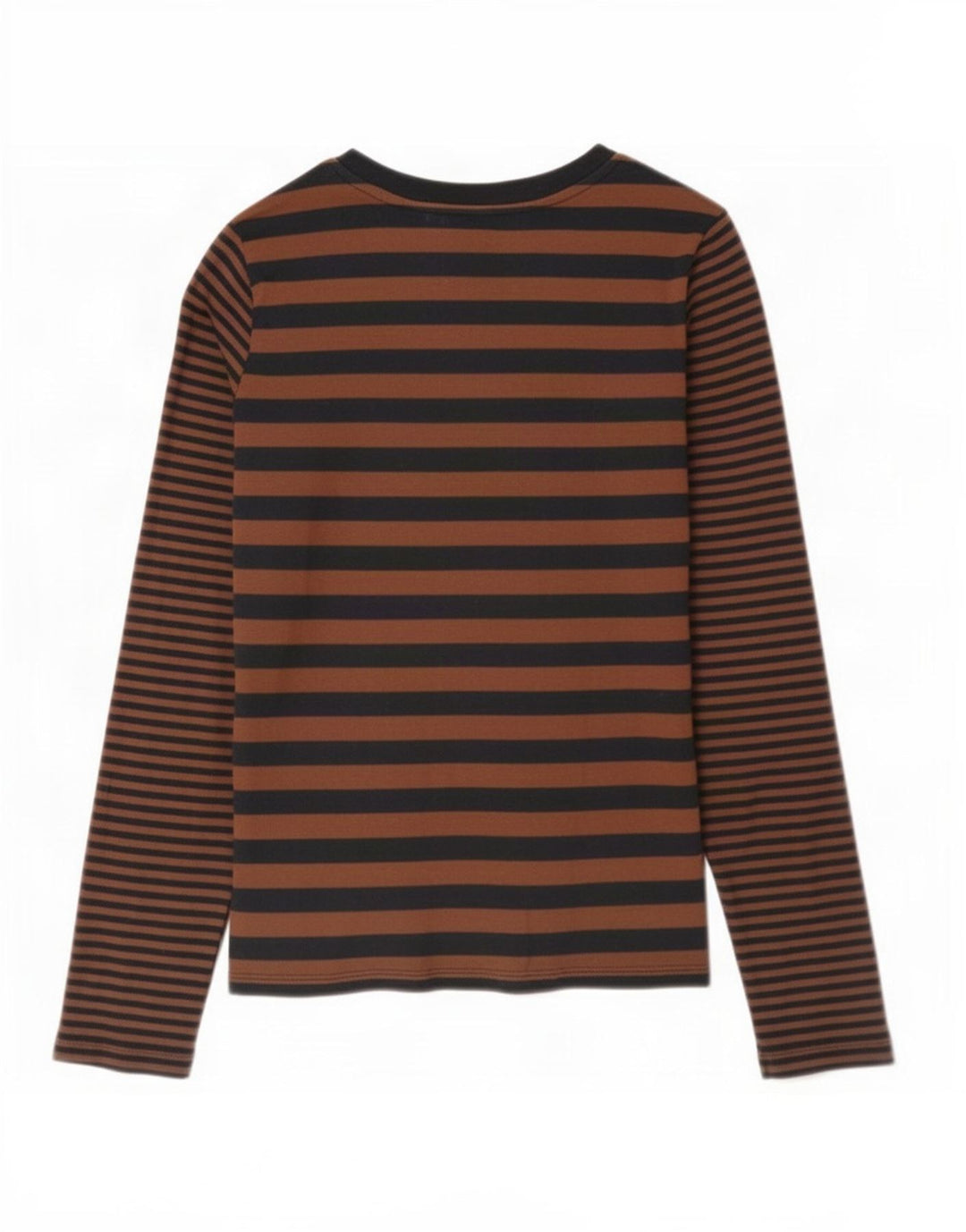 Levi's Top pentru femei cu mânecă lungă UK 14, bumbac cu dungi maro mediu