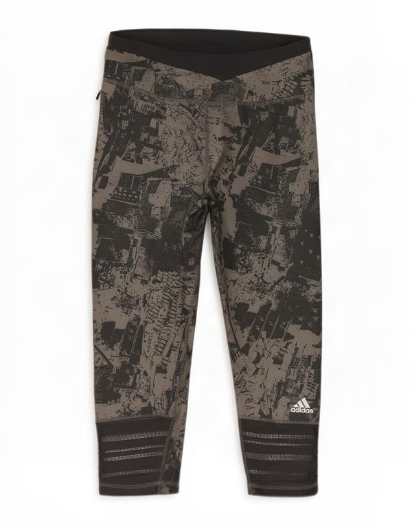 Leggings adidas Climacool pentru femei cu model abstract, Marea Britanie 12/14, verde mediu