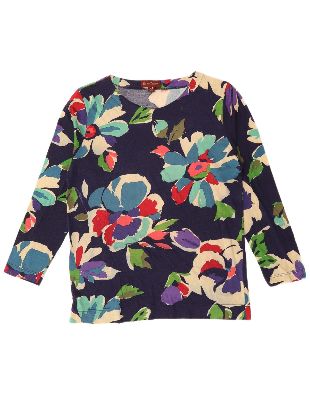 Henry Cottons Top pentru femei cu mânecă lungă IT 42 Medium Bleumarin Floral Viscose