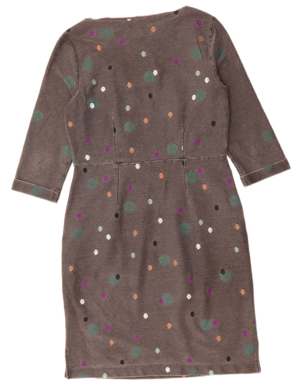 WHITE STUFF Rochie pentru femei cu mâneci 3/4 UK 12 Medium Grey Spotted