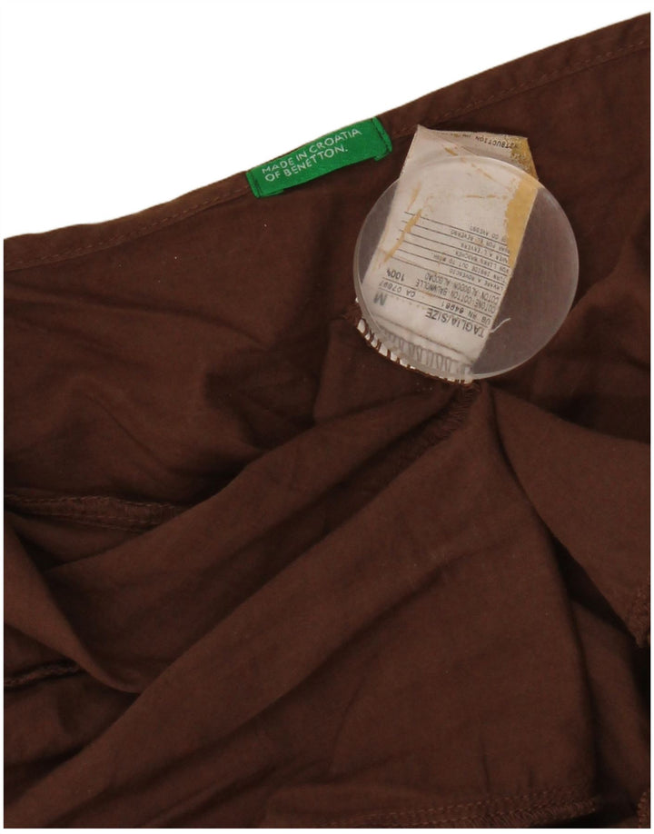 Benetton Crop Cami Top pentru femei UK 12, bumbac maro mediu