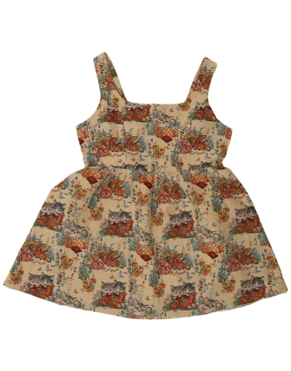 Rochie mini leagăn retro fără mâneci pentru femei Cider UK 18 XL Bej Poliester Cat