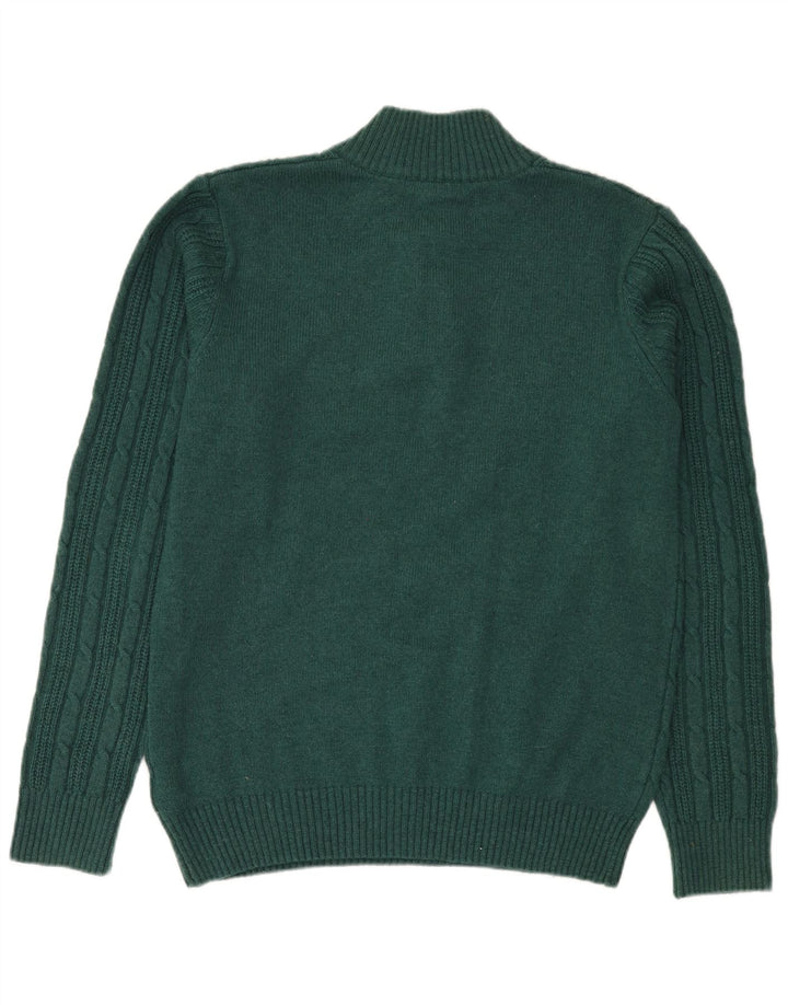 Crew Clothing Pulover pentru bărbați cu gât cu nasturi Nailon verde mediu