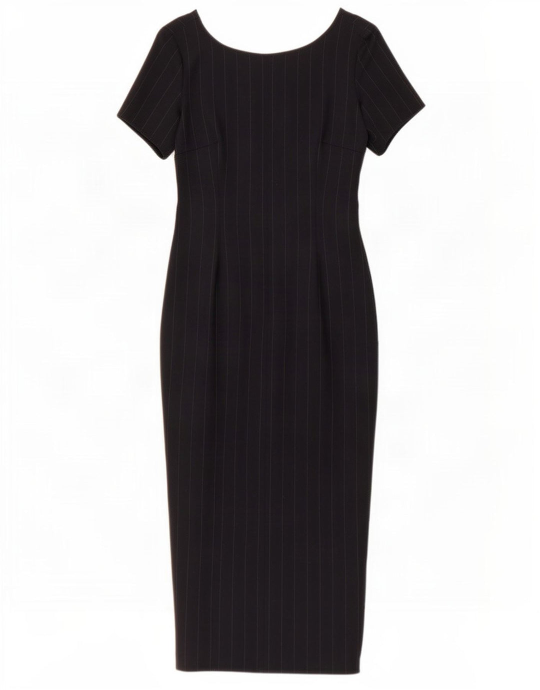 Rochie Maxi Vintage pentru Damă IT 42 Medium Bleumarin Lână Pinstripe