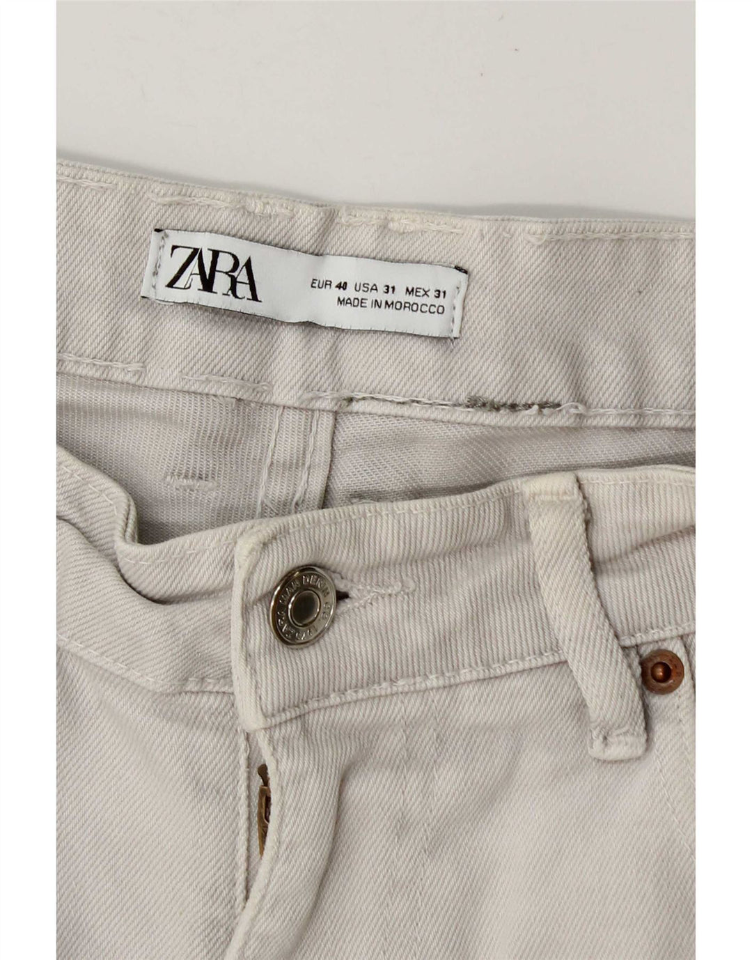 Pantaloni scurți din denim pentru bărbați Zara EU 40 Medium W30 Bej Bumbac