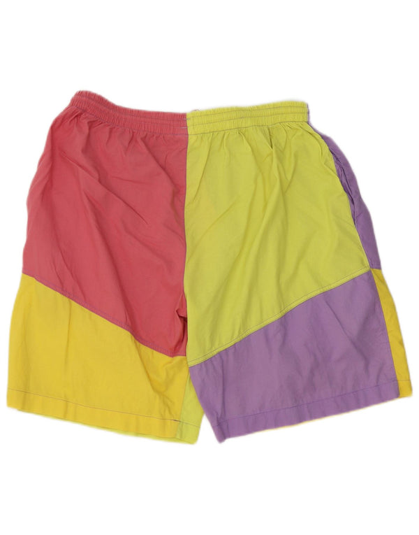 Pantaloni scurți casual vintage pentru bărbați, XL W38, multicolor, color block, bumbac