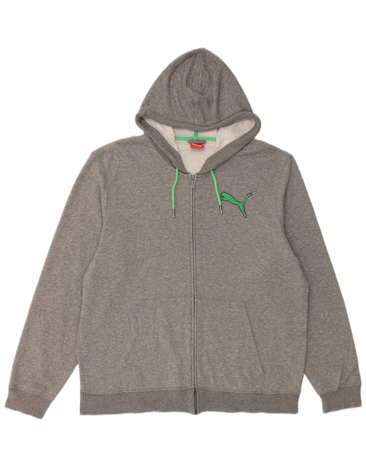Pulover cu capota cu fermoar PUMA pentru bărbați, XL, gri pete