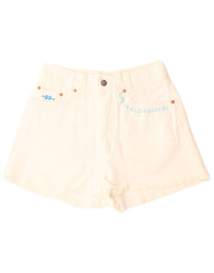 Pantaloni scurti din denim pentru femei Charro W29, alb mediu, bumbac