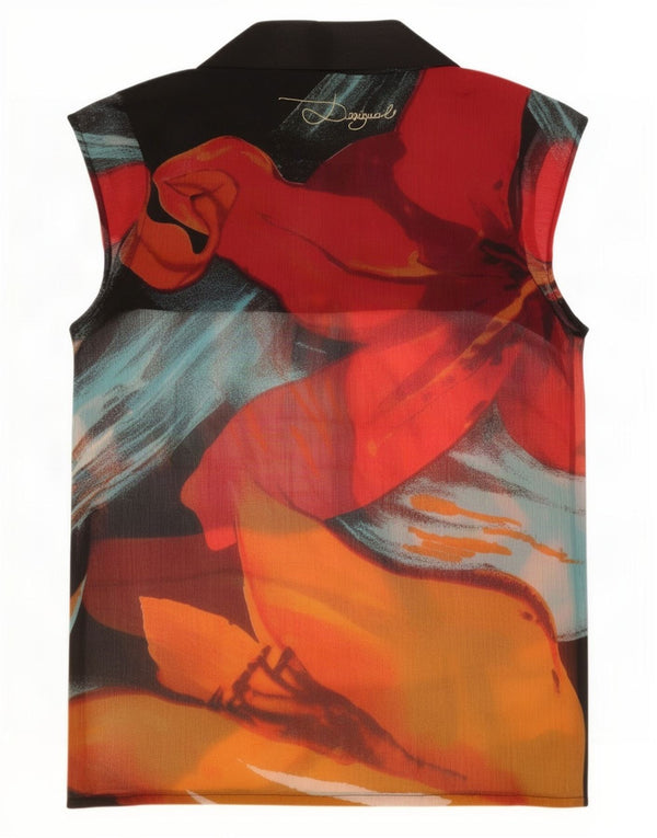 Bluză Desigual pentru femei cu cravată în față, UK 14, mare, multicoloră, florală