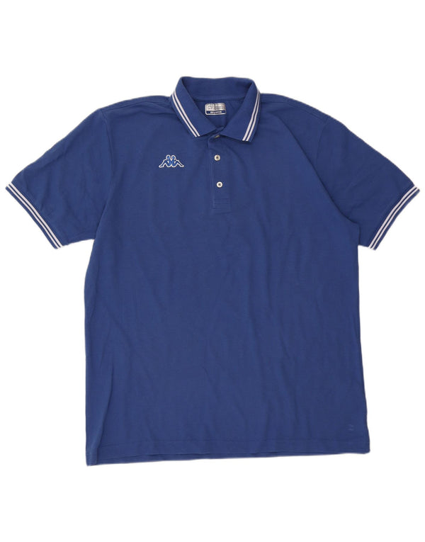 Cămașă polo pentru bărbați Kappa 2XL, bumbac cu dungi albastre