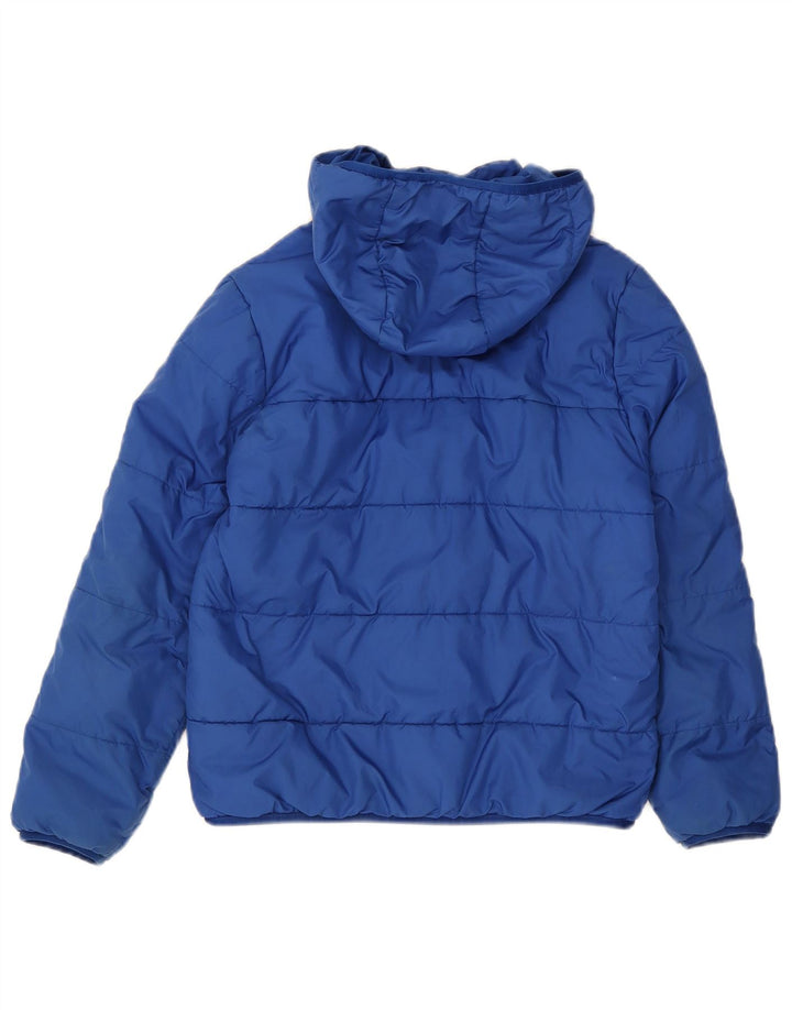 Jachetă căptușită cu glugă Adidas băieți 10-11 ani poliester albastru