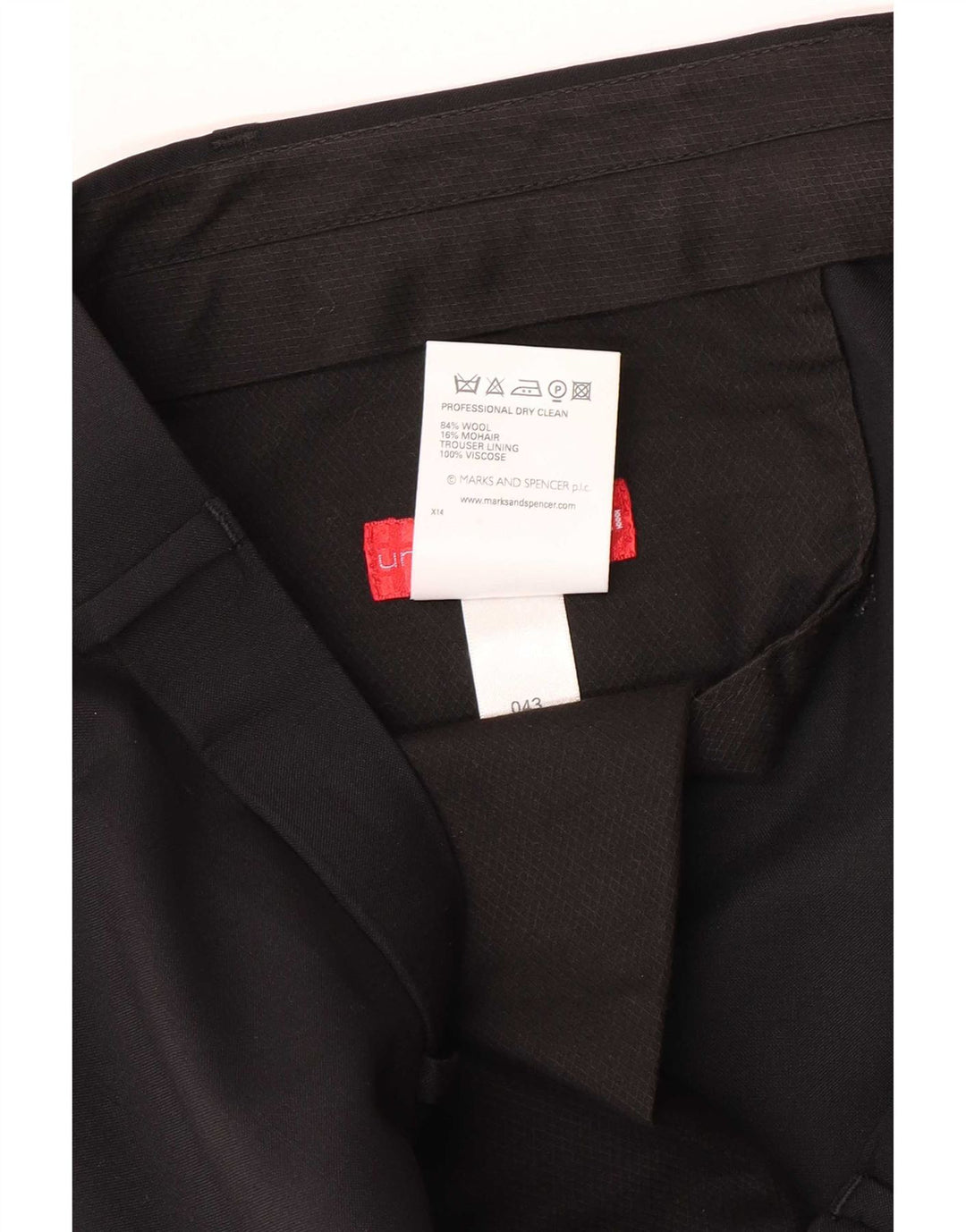 Marks & Spencer Pantaloni drepți pentru bărbați L40 L31 Lână neagră
