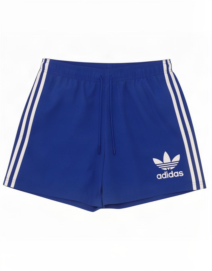 Pantaloni scurți sport pentru bărbați Adidas, poliester albastru mediu