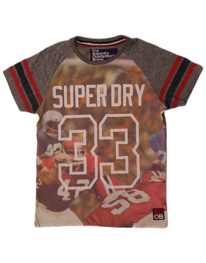 Tricou grafic pentru bărbați Superdry Top din bumbac gri mediu