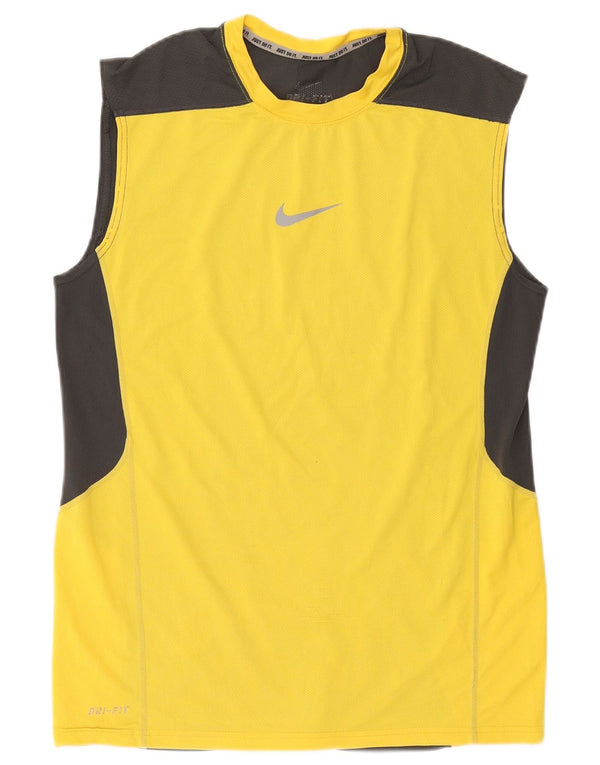 Vesta Nike Dri Fit pentru bărbați, mic, galben, din poliester