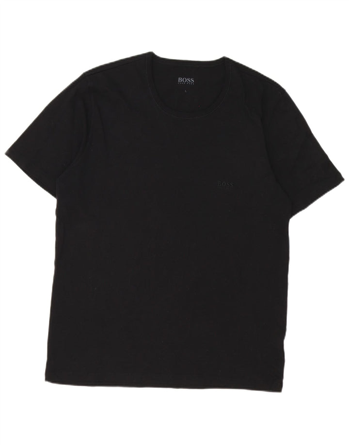 Tricou pentru bărbați Hugo Boss Top mare din bumbac negru