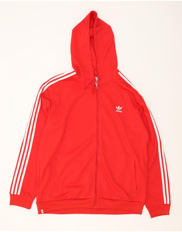 Pulover Adidas pentru bărbați, cu fermoar, XL poliester roșu